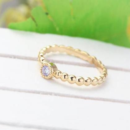 Simple Zircon Ring, Delicate Ring, Elegant Ring