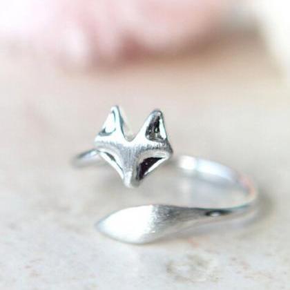 Adjustable Fox Ring, Tiny Ring, Cute Mini Ring,