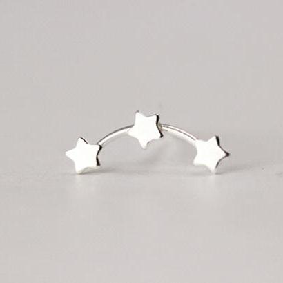 Sterling Silver Star Stud Mini Earrings, Silver..