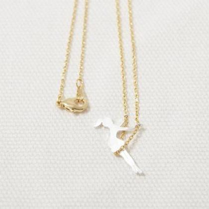 Tiny Girl Swing Necklace, Gold Swing Girl..