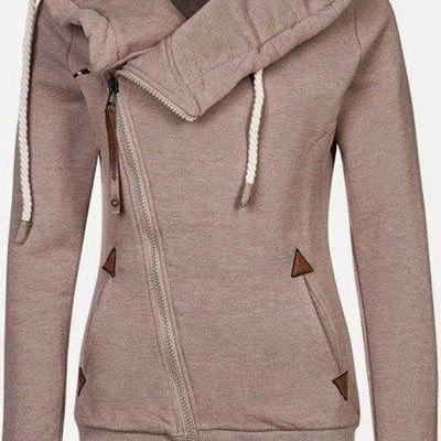 Solid Color Long Sleeves Warm Casual Style Hoodie For Women on Luulla