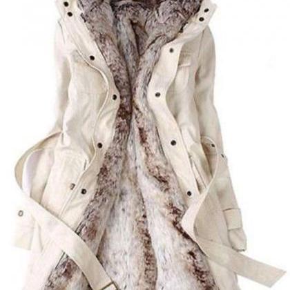 Fashion Womens Thicken Warm Winter Coat Hood Parka..