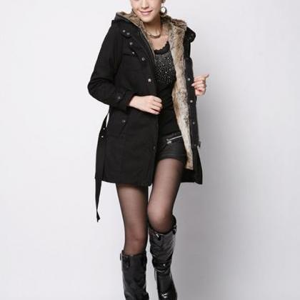 Fashion Womens Thicken Warm Winter Coat Hood Parka..