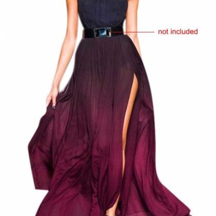 Bohemian Ombre Style Halter Backless Dress