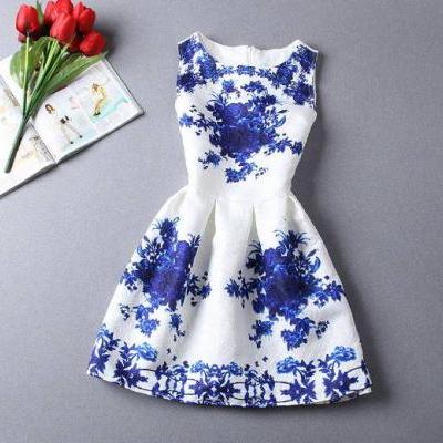 Floral Porcelain Print Dress