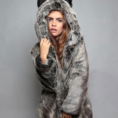 Warm winter women coat Faux Fur collar Slim Hooded Padded Parka