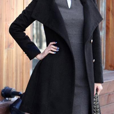 Long Sleeve Tweed Winter Coat High Quality