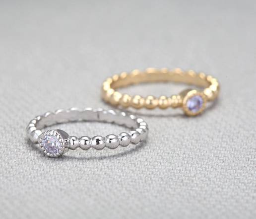 Simple Zircon Ring, Delicate Ring, Elegant Ring