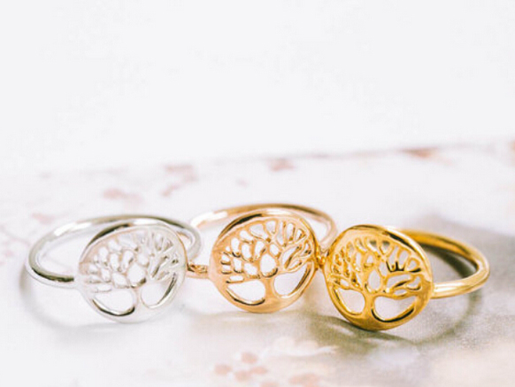 Tree Of Life Ring, Tiny Ring, 18k Gold Ring