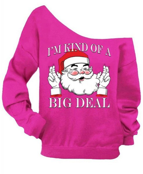 White Designer-Inspired Christmas “LV” Sweatshirt with Santa Hat – Plus Sizes 2X–3X main image 0