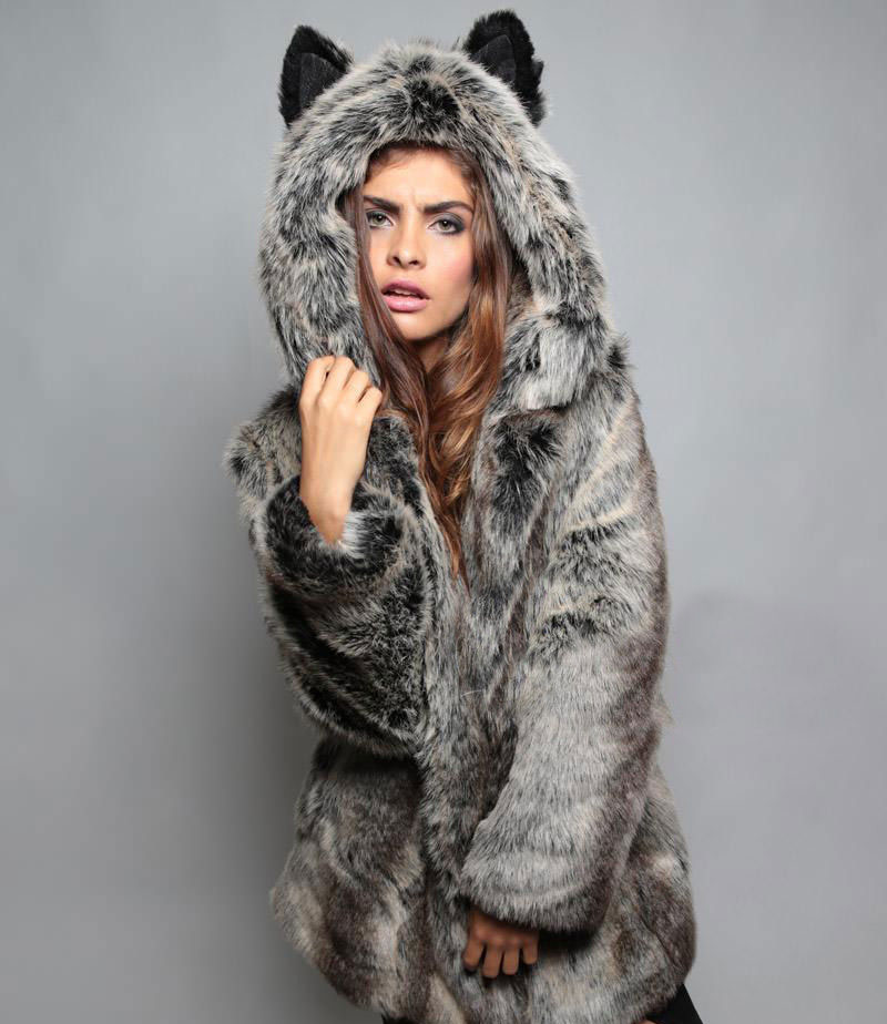 Warm Winter Women Coat Faux Fur Collar Slim Hooded Padded Parka