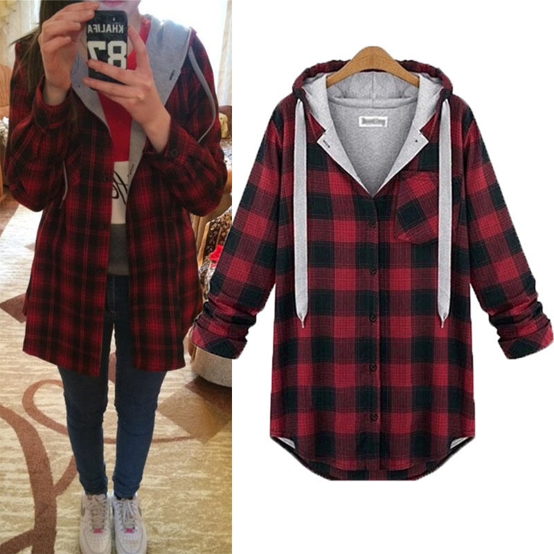 tartan hoodie women's