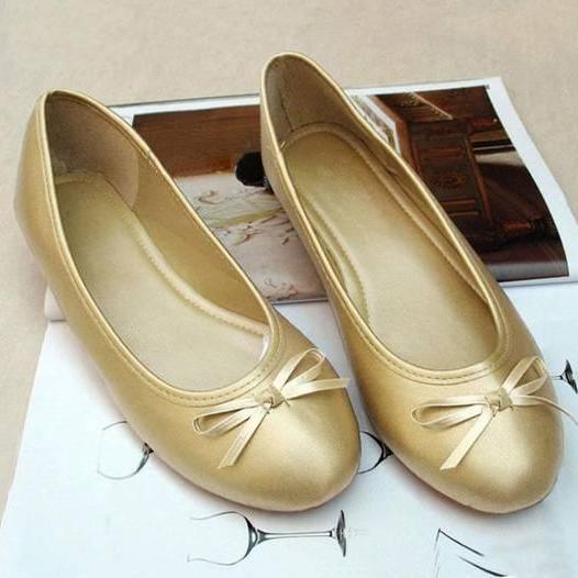 Simple Casual Comfortable Bow Ballerina Shoes on Luulla