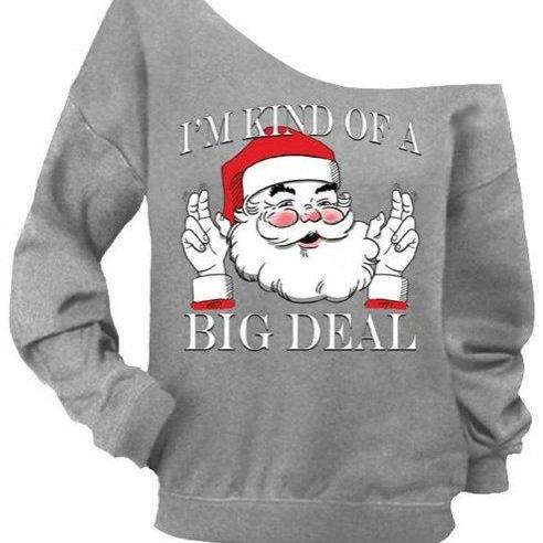 Santa Round Neck Long Sleeve Sweatshirt
