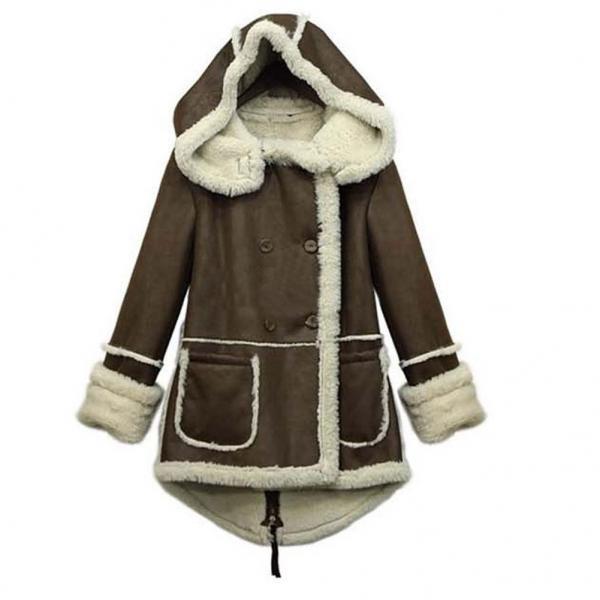 Fashion Women Faux Fur Thicken Cotton Warm Winter Coat Hood Parka on Luulla