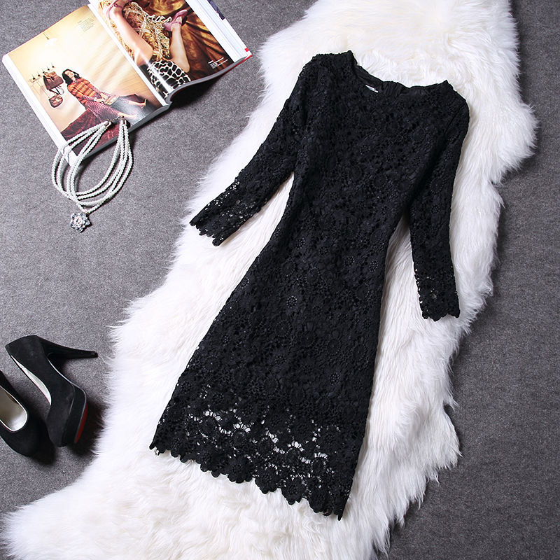 Lace Midi Sleeve Dress Party Cocktail Evening Dress on Luulla